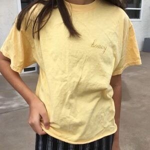 Brandy Melville Honey Embroidered Tee